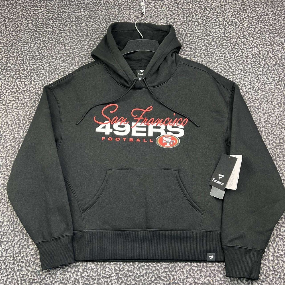San Francisco 49ers NFL Hoodie Women Medium Black Fanatics Pullover New M
